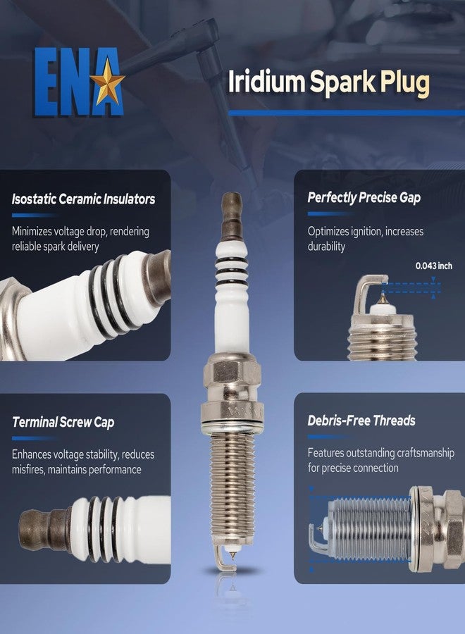 ENA Set of 5 Iridium Spark Plug Compatible with Volvo C30 C70 S40 S60 S80 V50 V70 XC60 XC70 XC90 Impreza Legacy Outback Forester Baja Tribeca 9-2X LR2 Replacement for 22401AA630 6481 - Image 2